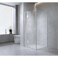 Della Francesca 90x70cm Corner Frameless Shower Screen Gold