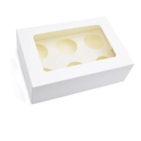 Cupcake Box 6 Holes Window Party Favour 100 Pack