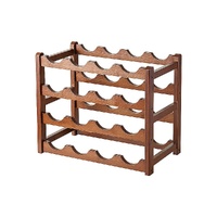 Randy & Travis Machinery Bamboo Wine Rack 15 Bottles 6 Glasses Brown