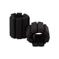 2-Piece Ankle & Wrist Weights – 1kg Pair Adjustable Workout Bangles (Black)