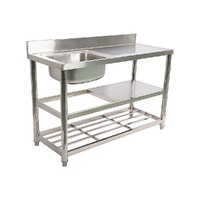 Brienz Freestanding Stainless Steel Kitchen Sink 120x50x79cm