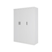 Randy & Travis Machinery 3 Door White Wardrobe Black Handles