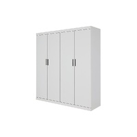 Randy & Travis Machinery 4 Door White Wardrobe Cabinet with Hanging Rail & Shelves