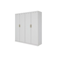 Randy & Travis Machinery 4 Door White Wardrobe Cabinet with Hanging Rail & Shelves