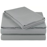 Palermo Double Bed Sheet Set 1800 Series Microfibre Deep Pocket Grey