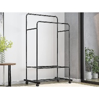Palermo Double Clothes Rack Metal Garment Rail 80x154cm Heavy Duty