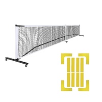 Portable 6.7m Pickleball Net Set – Heavy Duty Metal Frame with Wheels