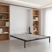 Palermo Double Murphy Bed White Gloss - Silver Handle