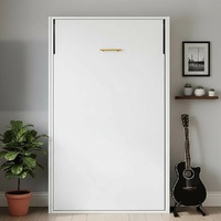 Palermo King-Single White Gloss Wall Bed Murphy Bed Kit Gold Handle