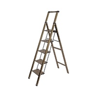 Randy & Travis Machinery 5 Step Foldable Aluminium Ladder with Anti-Slip Pedals