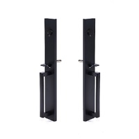 Randy & Travis Matte Black Double Door Handle Set with Deadbolt Lock
