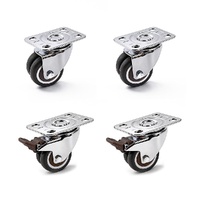 Randy & Travis Machinery 50mm Swivel Caster Wheels Set 4 with Brakes Twin