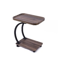 Randy & Travis C-Shaped Corner End Table with Wheels Sofa Side