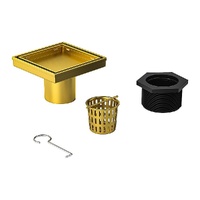 Della Francesca 15x15cm Square Shower Drain Tile Insert Gold Stainless Steel