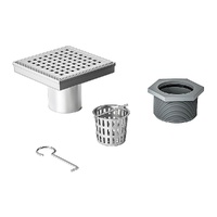 Della Francesca 10x10cm Square Shower Drain Grid Grate Chrome Hair Strainer