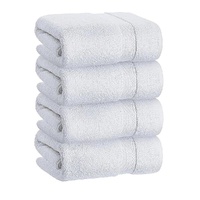 Palermo Bath Towels 500 GSM White Cotton Hotel Towel 4 Pack Super Absorbent