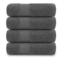 Palermo Bath Towels 500 GSM Grey 4 Pack Luxury Cotton Hotel