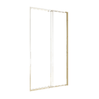 Adjustable Semi Frameless Shower Screen 114-122cm x 195cm With Gold Hardware & No Side Return For Modern Bathrooms