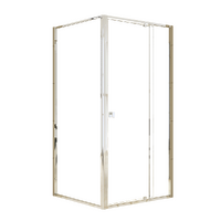 Adjustable Semi Frameless Shower Screen 98-106cm x 89-92cm With Gold Hardware For Modern Bathrooms