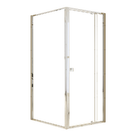 Adjustable Semi Frameless Shower Screen 82-90cm x 98-101cm With Gold Hardware For Modern Bathrooms