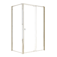 Adjustable Semi Frameless Shower Screen 114-122cm x 98-101cm With Gold Hardware For Modern Bathrooms