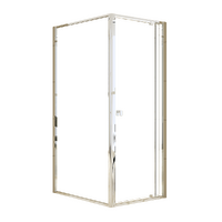 Adjustable Semi Frameless Shower Screen 74-82cm x 98-101cm With Gold Hardware For Modern Bathrooms
