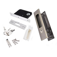 160mm Sliding Door Lock Handle Set with Key Lock Recessed Mortice Design for Pocket Doors Wooden Doors and Furniture