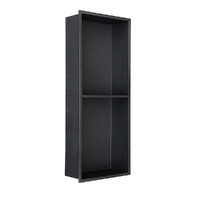 70x28cm Recessed Shower Niche Shelf 304 Stainless Steel No Tile Needed Bathroom Storage Wall Insert Black
