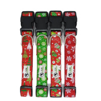 Christmas Dog Collar Large Red Trees Adjustable - Moondidley Pets