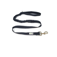 Moondidley Pets Bungee Dog Lead Nylon Reflective Black