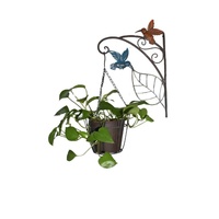Hanging Potplanter w Pot Wall Bracket Hummingbirds 55cm