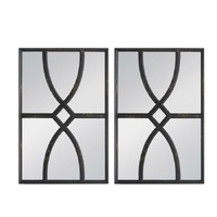 eWholesale Black Carved Wall Mirrors Set 2 x 67cm