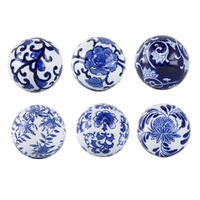 eWholesale Aline Blue & White Decorator Balls Set 6 10cm