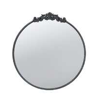 eWholesale Baroque Black Round Mirror 81cm