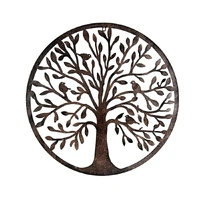 Laser Cut Round Tree Of Life w Birds Wall Art 60x59.7cm