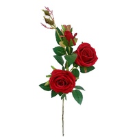 eWholesale Bulk 12 Artificial Red Rose 2 Heads 91cm
