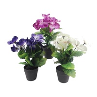 eWholesale Set 3 Artificial Flowers in Pot Assorted 21cm