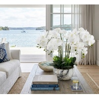 eWholesale Large White Orchid in Marble Look Pot 64cm