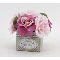 eWholesale Artificial Peony Rose in Ceramic Pot 20cm