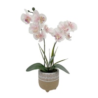 eWholesale Artificial Yellow Orchid Ceramic Pot 42cm