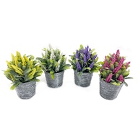 eWholesale Set 4 Artificial Lavender Plastic Pot 19cm