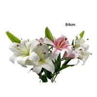 eWholesale Bulk 24 Artificial Lilies 2 Heads 84cm