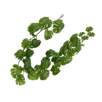 eWholesale Bulk 12 Artificial Green Monstera Garland 180x10cm