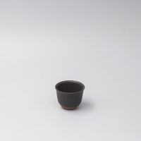 eWholesale Sake Tea Cup 6cm Black Matte Flared Glaze