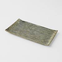 eWholesale 24cm Green Contour Glaze Sushi Plate