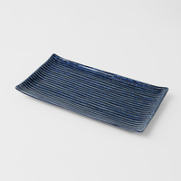eWholesale 24cm Blue Contour Glaze Sushi Plate