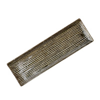 Sashimi Plate 33.2cm Green Contour Glaze