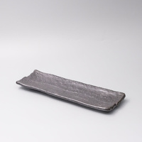 eWholesale Rectangular Plate 33x11cm Matte Black Glaze