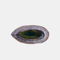 eWholesale Leaf Shaped Plate 21.5x10.5cm Midori Ridge