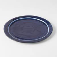 eWholesale Plate 25.5cm Organic Sapphire Blue Glaze